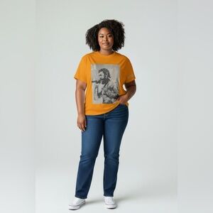 Post Malone Orange Graphic Short Sleeve Band Tee Large